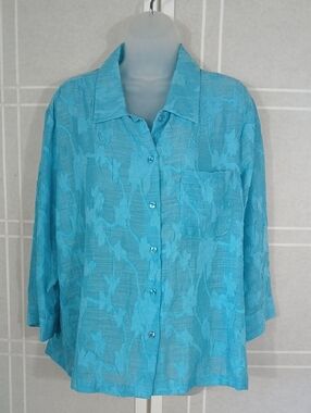 Coldwater Creek Tourquise Button-down Blouse